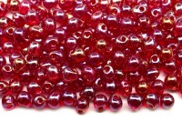 Бисер MIYUKI Drops 3,4мм #0254 красный, радужный прозрачный, 10 грамм