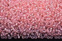 Бисер чешский PRECIOSA круглый 10/0 382PP прозрачный, розовая перламутровая линия внутри, 1сорт, 50г