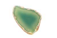 Срез Агата природного, оттенок зеленый, 69х50х6мм, отверстие 2мм, 37-244, 1шт