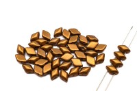 Бусины GemDuo 8х5мм, отверстие 0,8мм, цвет 00030/01740 золотистая бронза матовый металлик, 709-001, 10г (около 64шт)