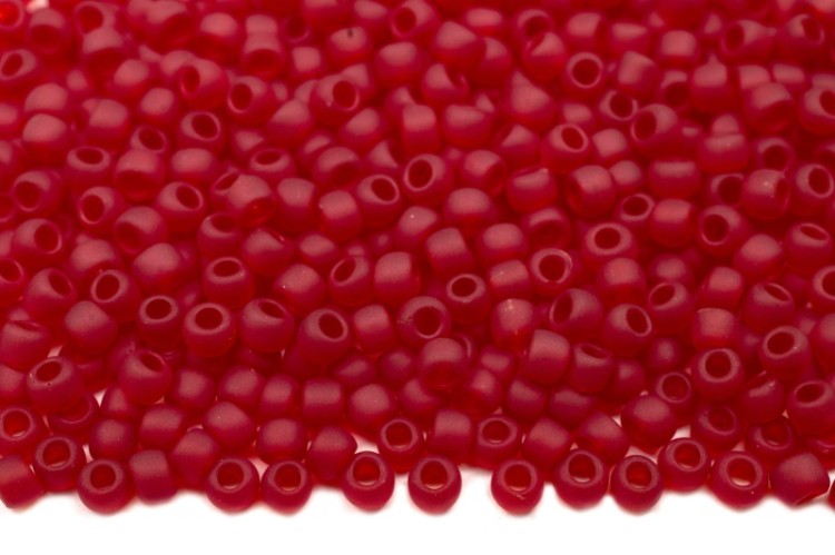 Бисер японский TOHO круглый 11/0 #0005CF рубин, матовый прозрачный, 10 грамм Бисер японский TOHO круглый 11/0 #0005CF рубин, матовый прозрачный, 10 грамм