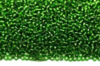 Бисер японский TOHO круглый 15/0 #0027B зеленая трава, серебряная линия внутри, 10 грамм