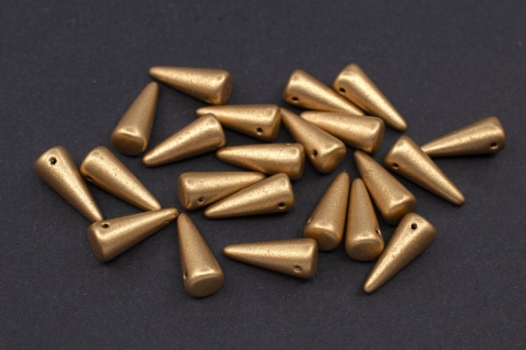 Бусины Spike beads 13х5мм, отверстие 0,8мм, цвет 23980/01710 матовый светлое золото металлик, 757-005, 10г (около 22шт) Бусины Spike beads 13х5мм, отверстие 0,8мм, цвет 23980/01710 матовый светлое золото металлик, 757-005, 10г (около 22шт)