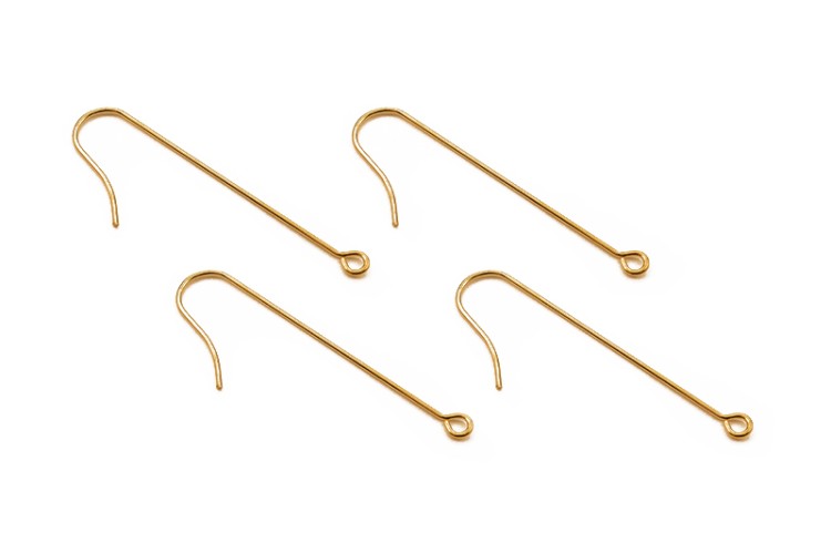 Основа для серег 40х0,7мм, отверстие 1,8мм, цвет золото, хирургическая сталь, 21-623, 2 пара Основа для серег 40х0,7мм, отверстие 1,8мм, цвет золото, хирургическая сталь, 21-623, 2 пара