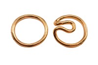 Замок-крючок на 6 нитей 26х27х8мм, петелька 22х21х3мм, отверстие 1мм, цвет золото, латунь, 09-032, 1 комплект