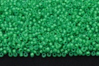 Бисер чешский PRECIOSA круглый 10/0 38356М матовый прозрачный, зеленая линия внутри, 1 сорт, 50г