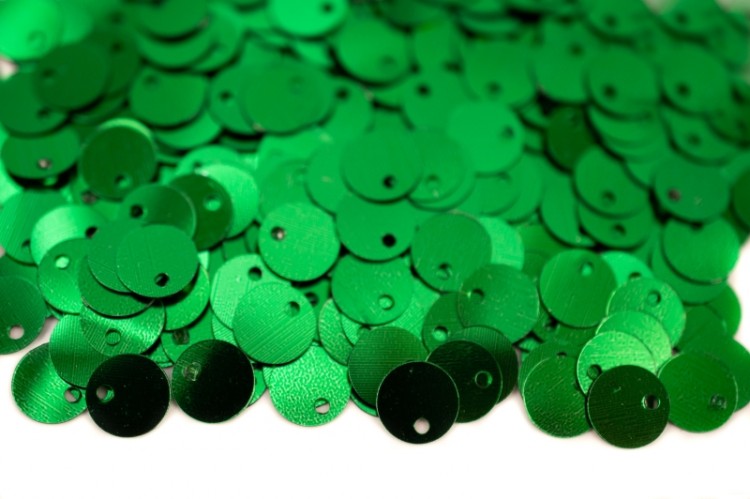Пайетки круглые 8мм плоские, цвет 04 зеленый, 1022-104, 10 грамм Пайетки круглые 8мм плоские, цвет 04 зеленый, 1022-104, 10 грамм