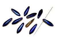 Бусины Dagger beads 16х5мм, отверстие 0,8мм, цвет 00030/22203 Crystal Azuro Full, 736-075, 10шт