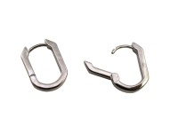 Серьги Конго Овал 17х12х3мм, латунь, родий, 21-413, 1 пара
