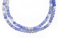 Бусина круглая Агат природный, диаметр 4мм, отверстие 0,8мм, светло-синяя, матовая, 541-052, 10шт