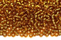Бисер японский TOHO круглый 11/0 #0022C топаз, серебряная линия внутри, 10 грамм