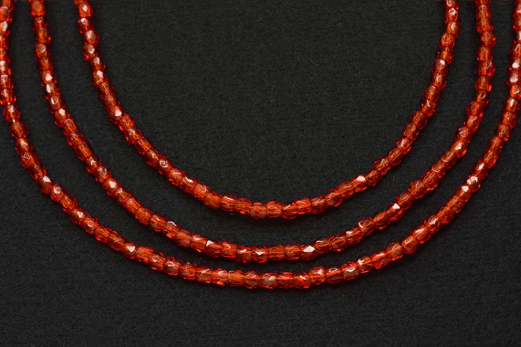 Бусины граненые Firepolish 2мм, отверстие 0,6мм, цвет 90080 сиамский рубин, 712-003, 50шт Бусины граненые Firepolish 2мм, отверстие 0,6мм, цвет 90080 сиамский рубин, 712-003, 50шт