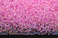 Бисер японский MIYUKI круглый 15/0 #0272 хрусталь/розовый радужный, окрашенный изнутри, 10 грамм