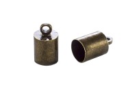 Концевик 10х6мм, внутренний диаметр 5,8мм, отверстие 1,5мм, цвет античная бронза, латунь, 01-089, 2шт