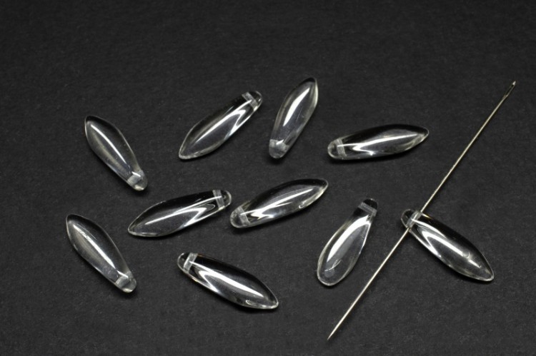 Бусины Dagger beads 16х5мм, отверстие 0,8мм, цвет 00030 хрусталь, 736-074, 10шт Бусины Dagger beads 16х5мм, отверстие 0,8мм, цвет 00030 хрусталь, 736-074, 10шт