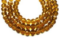 Бусина стеклянная Рондель 10х8мм, цвет коричневый, прозрачная, 509-017, 10шт