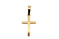 Подвеска Крестик 18х11х1мм, петля 7х5мм, отверстие 1,5мм, латунь, позолота, 22-007, 1шт