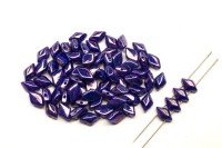 Бусины GemDuo 8х5мм, отверстие 0,8мм, цвет 33050/15001 синий/туман, 709-143, 10г (около 64шт)