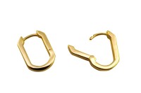 Серьги Конго Овал 17х12х3мм, латунь, позолота, 21-414, 1 пара