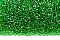 Бисер чешский PRECIOSA круглый 10/0 57100 зеленый, серебряная линия внутри, квадратное отверстие, 20 грамм
