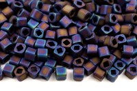 Бисер японский TOHO Cube кубический 3мм #0615 пурпурный, матовый ирис, 5 грамм