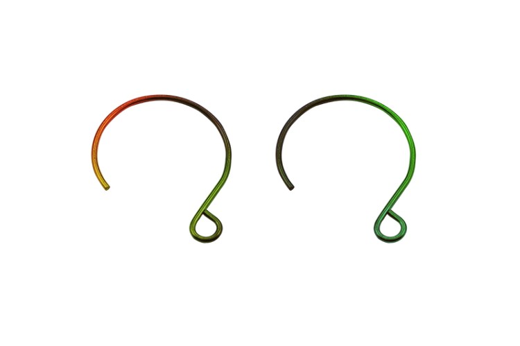 Основа для серег 22х18х0,8мм, отверстие 2,5мм, цвет разноцветный перелив, хирургическая сталь, 21-625, 1 пара Основа для серег 22х18х0,8мм, отверстие 2,5мм, цвет разноцветный перелив, хирургическая сталь, 21-625, 1 пара