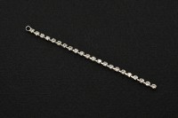 Стразовая цепь с петелькой, звено 2,0х2,0мм, отверстие 2мм, цвет прозрачный/платина, латунь, 47-055, 6,5см (около 22 страз)