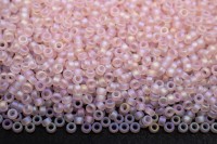 Бисер японский MIYUKI круглый 15/0 #0155FR бледный розовый, матовый радужный прозрачный, 10 грамм