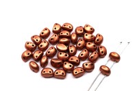 Бусины Candy oval 4х6мм, два отверстия 0,8мм, цвет 02010/01770 медный, матовый металлик, 705-061, 10г (около 65шт)