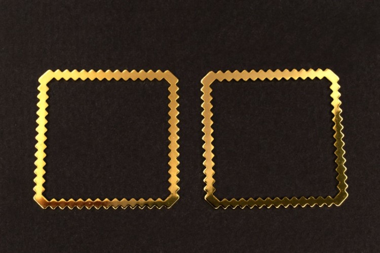 LUX Коннектор Квадрат 30х30х0,5мм, цвет золото, латунь, 24К позолота, 14-204, 2шт LUX Коннектор Квадрат 30х30х0,5мм, цвет золото, латунь, 24К позолота, 14-204, 2шт