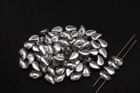 Бусины PaisleyDuo 8х5мм, отверстие 0,8мм, цвет 00030/27001 хрусталь/серебро, 751-056, 10г (около 37шт)