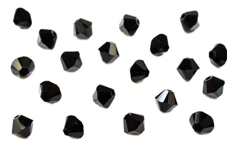 Бусина биконус Swarovski 5328 #280 4мм Jet, 5328-4-280, 20шт Бусина биконус Swarovski 5328 #280 4мм Jet, 5328-4-280, 20шт
