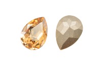 Кристалл Капля 14х10мм класс А, цвет светло-золотистый, стекло, 26-300, 2шт