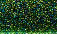 Бисер чешский PRECIOSA круглый 10/0 51120 зеленый радужный, квадратное отверстие, 20 грамм