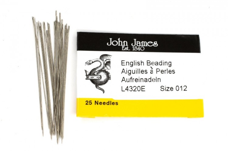 Иглы для бисера John James, размер 12, длина 51мм, 1034-023, 25шт Иглы для бисера John James, размер 12, длина 51мм, 1034-023, 25шт
