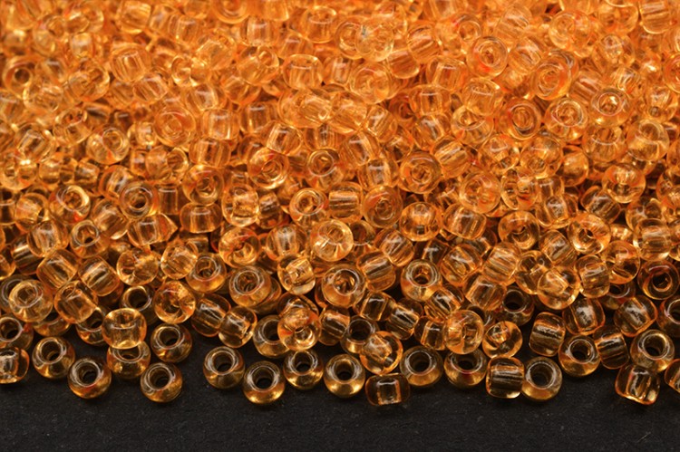 Бисер чешский PRECIOSA круглый 10/0 01283 оранжевый прозрачный, 1 сорт, 50г Бисер чешский PRECIOSA круглый 10/0 01283 оранжевый прозрачный, 1 сорт, 50г