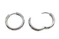Серьги кольца Конго 19х20х4мм, латунь, родий/эмаль, 21-461, 1 пара