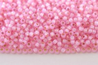 Бисер японский TOHO круглый 11/0 #PF2105 Permanent Finish молочный розалин, серебряная линия внутри, 10 грамм