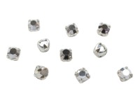 Шатоны Preciosa Maxima 3,2мм в оправе, цвет crystal DF Labrador/silver, 63-227, 10шт