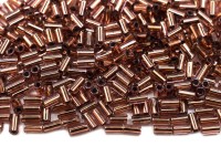 Бисер японский TOHO Bugle стеклярус 3мм #0746 светлый аметист, медная линия внутри, 5 грамм