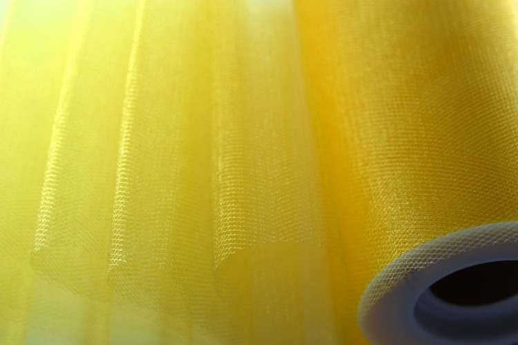 Фатин средней жесткости, ширина 15см, цвет желтый, 100% нейлон, 1035-006, 1 метр Фатин средней жесткости, ширина 15см, цвет желтый, 100% нейлон, 1035-006, 1 метр