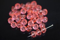 Бусины Hill beads 8мм, отверстие 0,5мм, цвет 00030/01191 розовый прозрачный, 722-005, 10г (около 25шт)