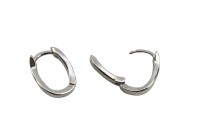 Серьги Конго Овал 16х12х3мм, латунь, родий, 21-400, 1 пара