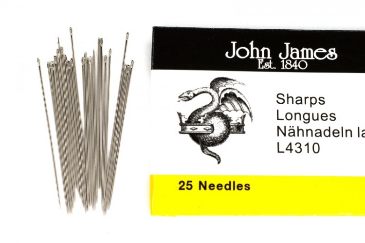 Иглы для бисера John James, размер 11, длина 31мм, 1034-003, 25шт Иглы для бисера John James, размер 11, длина 31мм, 1034-003, 25шт