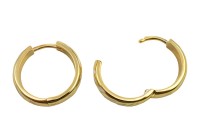 Серьги кольца Конго 19х20х4мм, латунь, позолота/эмаль, 21-462, 1 пара