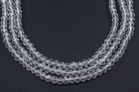 Бусина стеклянная Рондель 4х3мм, цвет прозрачный, 506-083, 1 нить (около 118шт, около 40см)