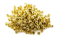 Кримпы (бусины зажимные) 2,0х1,2мм, отверстие 1,2мм, цвет золото, латунь, 35-002, 5г (около 400шт)