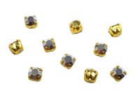 Шатоны Preciosa Maxima 3,2мм в оправе, цвет crystal DF Labrador/gold, 63-226, 10шт