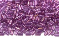 Бисер японский TOHO Bugle стеклярус 3мм #0205 темный аметист, золотое сияние, 5 грамм