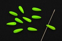 Бусины Dagger beads 11х3мм, отверстие 0,8мм, цвет 25142 лайм, неон матовый, 736-133, 10шт